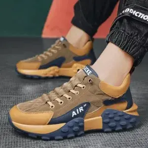 Men's Comfortable Running Shoes Dad Sneakers Thick Sole Breathable Low Cut Spring Autumn Season Sporty Casual Shoes